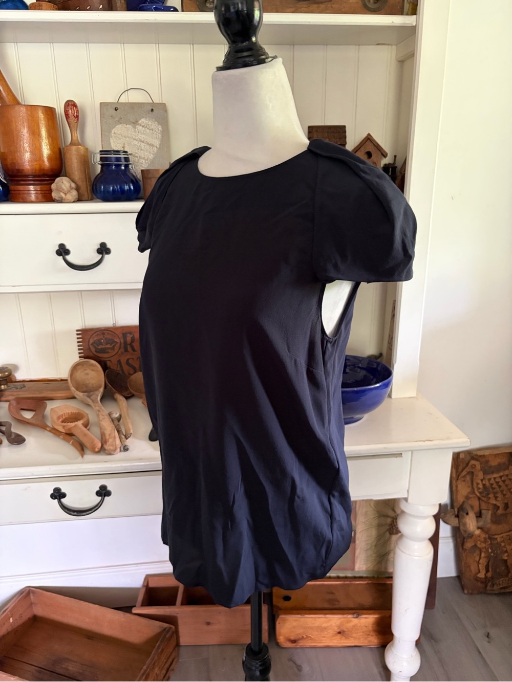 Stella McCartney Women's Navy Puff Sleeve Shell Top
